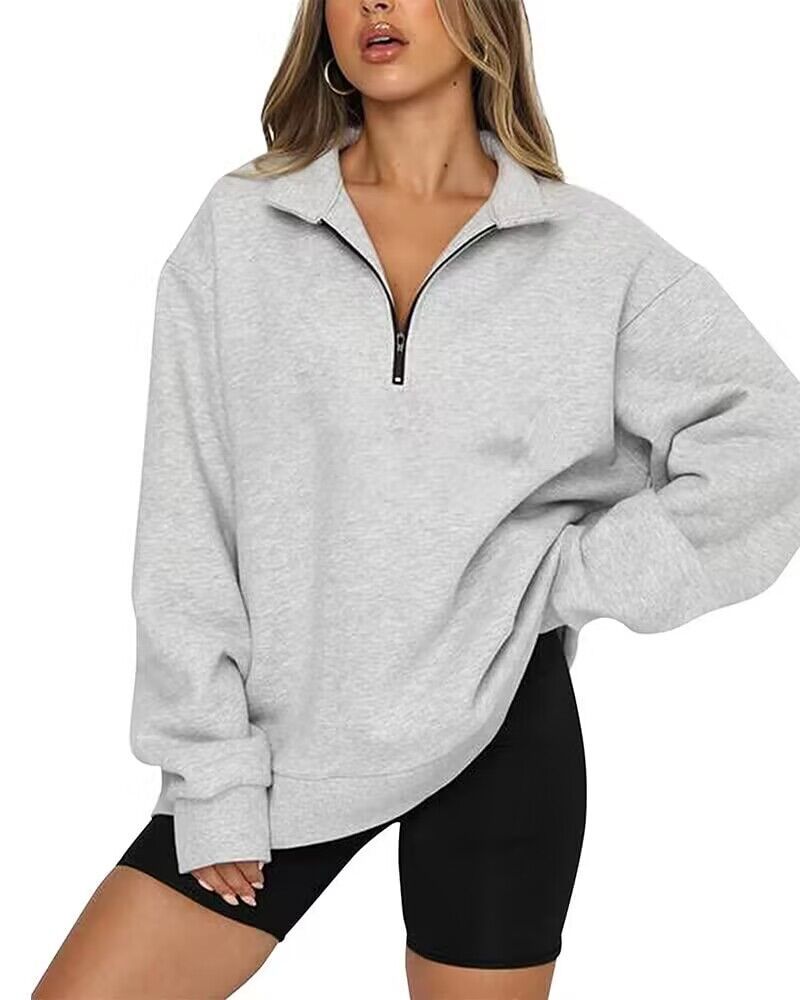 Women's oversized zipped sweatshirt