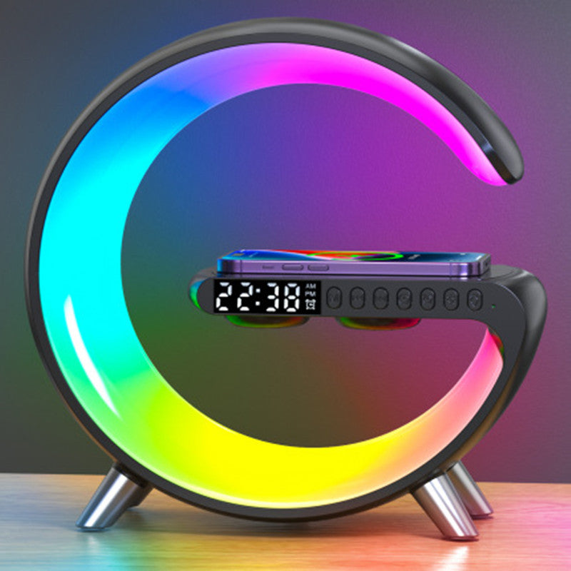 Atmosphere Lamp, Bluetooth Speaker, Wireless Charger and alarm clock