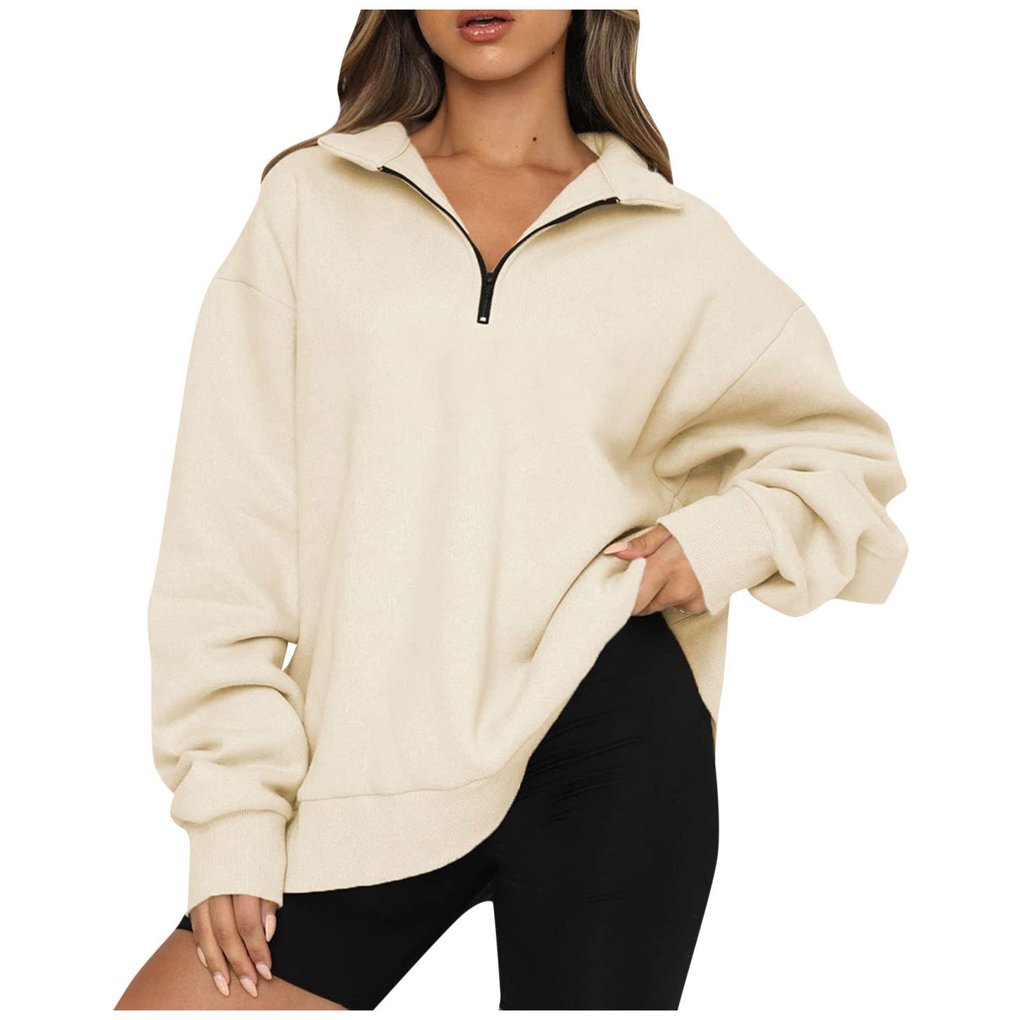 Women's oversized zipped sweatshirt