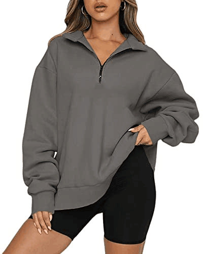 Women's oversized zipped sweatshirt