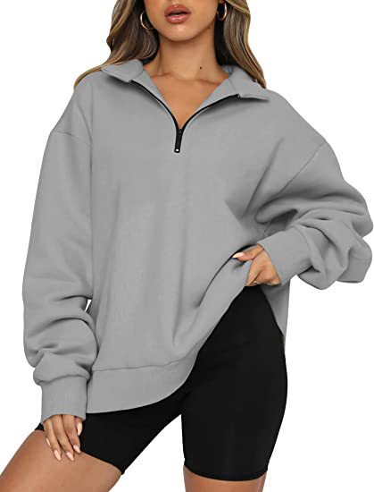 Women's oversized zipped sweatshirt